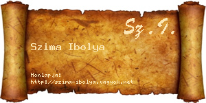 Szima Ibolya névjegykártya