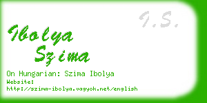 ibolya szima business card